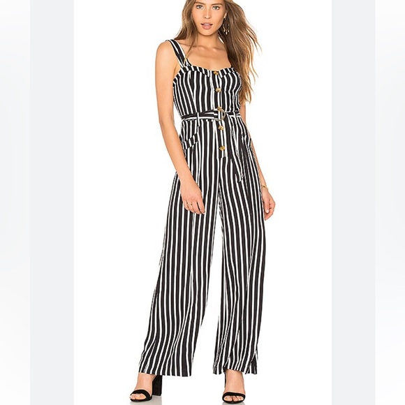 Free People Black & White Striped Jumpsuit - Boho meets city! - Picture 5 of 9